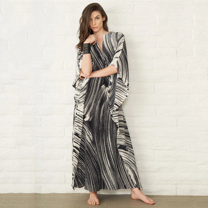 Ladies fashionable kaftan with unique graphic pattern Ivyshape