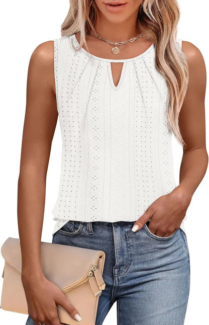 Women Eyeliner Design Keyhole Blouse Ivyshape