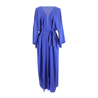 Ladies summer beach cover-up with flowing sleeves and side slit Ivyshape