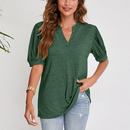 Ladies Casual Puff Sleeve Top Ivyshape