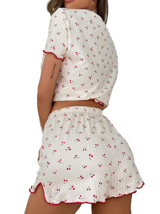 Women's pajama set with floral pattern and comfortable fit Ivyshape