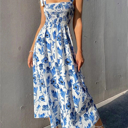 Women's summer dress with floral patterns Ivyshape