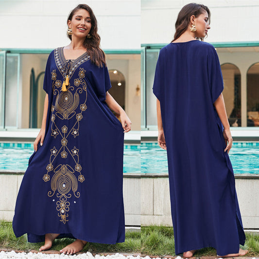 Women's Elegant Kaftan with Artistic Applications Ivyshape