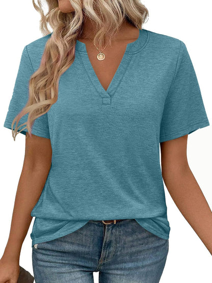 Women Casual V-Neck T-Shirt Ivyshape