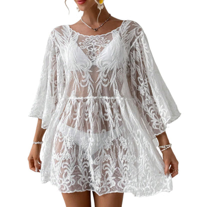Women elegant lace beach dress Ivyshape