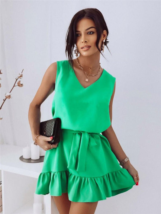 Women's Summer Dress with Ruffles Ivyshape