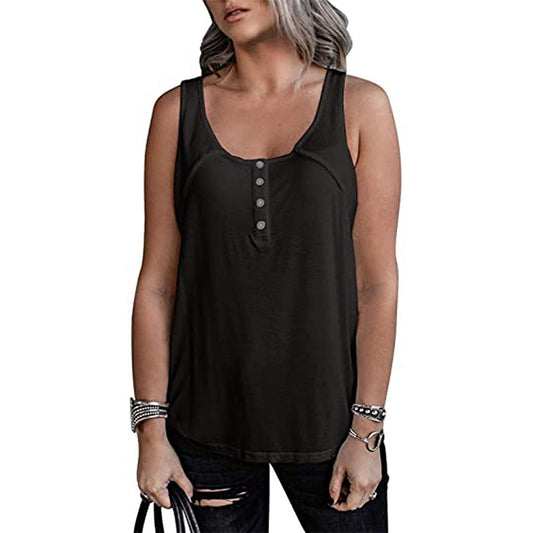 Women's military cut top with button placket Ivyshape