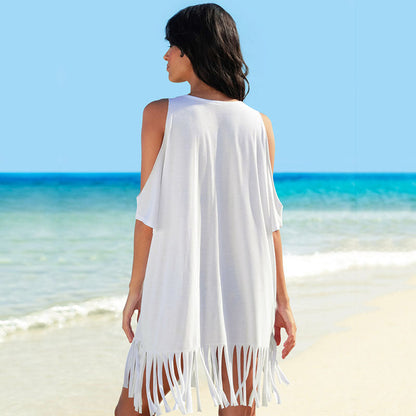 Women's Beach Tunic with Fashionable Fringe Design Ivyshape