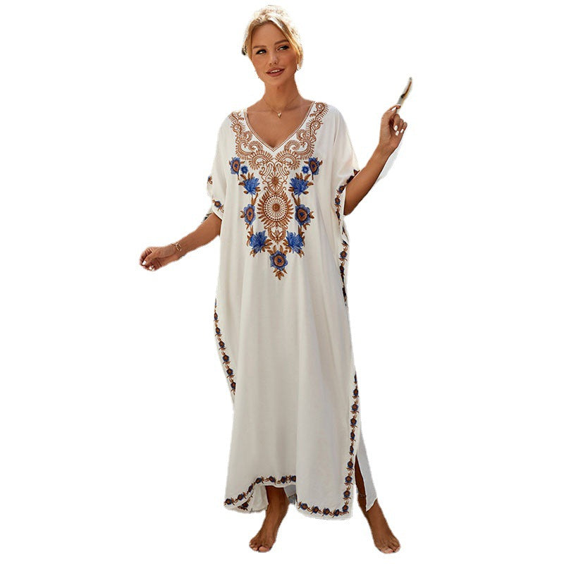 Ladies elegant kaftan with intricate floral embroidery Ivyshape
