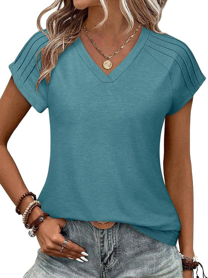 Ladies stylish V-neck T-shirt Ivyshape