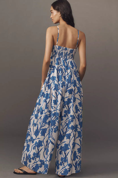 Women Elegant Flower Maxi Jumpsuit Ivyshape