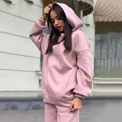 Women's cozy hooded jumpsuit made of soft fleece Ivyshape