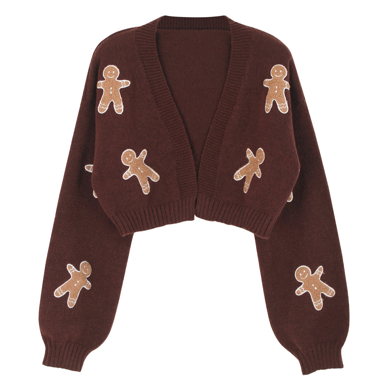 Women's cozy knit cardigan with playful plush toy appliqués Ivyshape