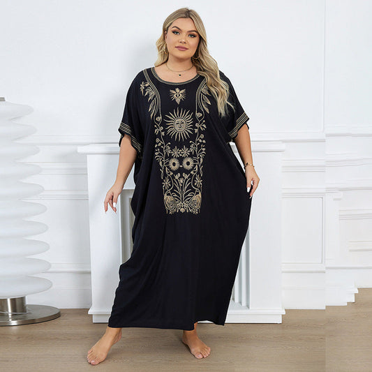 Ladies airy kaftan with elaborate embroidery design Ivyshape