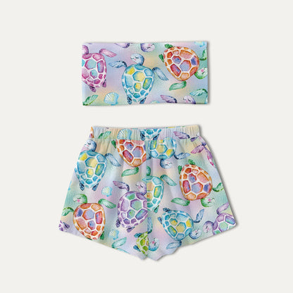 Women's trendy top with knot detail and cheerful sea motif Ivyshape