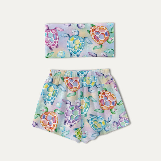 Women's trendy top with knot detail and cheerful sea motif Ivyshape