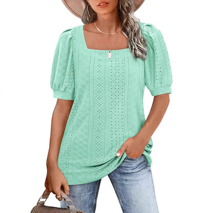 Ladies Elegant Puff Sleeve Blouse Ivyshape