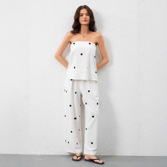 Women's Stylish Wide Leg Striped Set Ivyshape