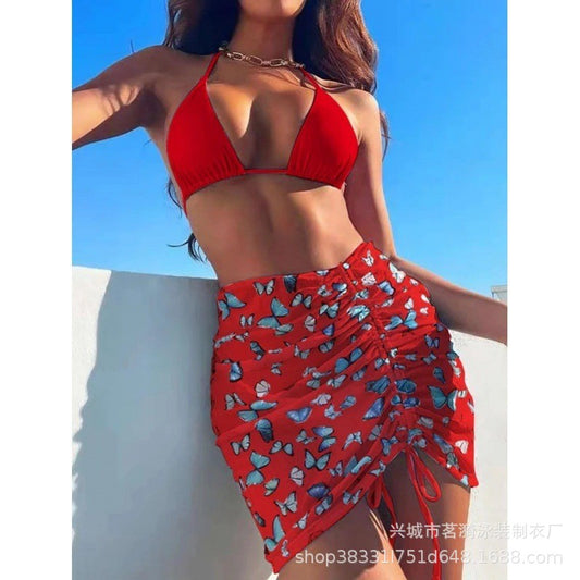 Women's bikini set with adjustable top and ruffled bottom Ivyshape