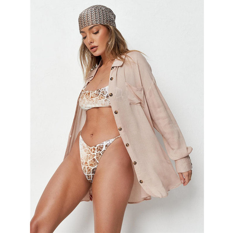 Women's Casual Beach Blouse with High-Quality Button Detail Ivyshape
