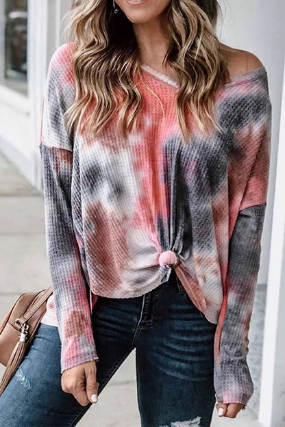 Ladies Comfortable and Casual Knit Blouse with Asymmetrical Hem Ivyshape