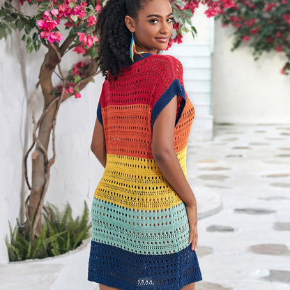 Women’s Crochet Beach Tunic with Colorful Gradient and Casual Cut Ivyshape