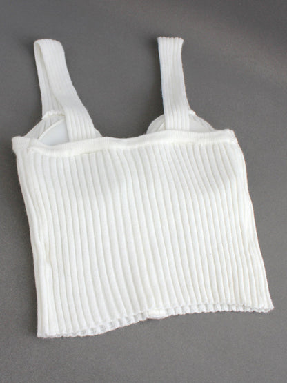 Women's airy ribbed top with button placket Ivyshape