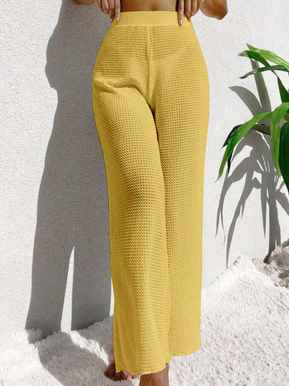 Women's Loose Stretch Overall Pants with Elegant Texture Ivyshape