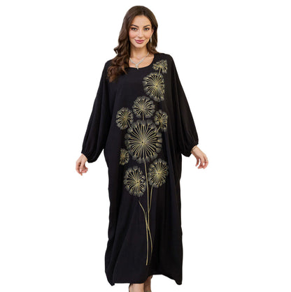 Women's maxi dress with intricate floral embroidery Ivyshape