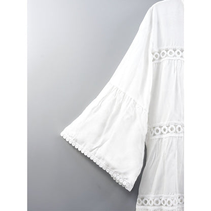 Women's lightweight shirt dress with lace accents and a loose fit Ivyshape