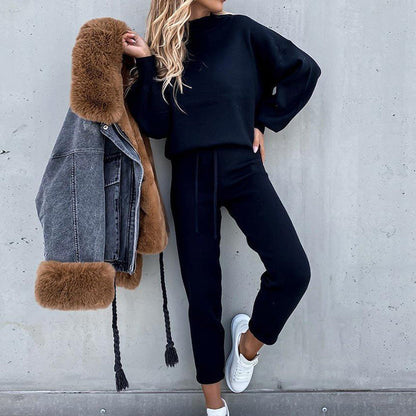 Women's Comfortable Lounge Suit with Loose Fit and Elastic Waist Ivyshape