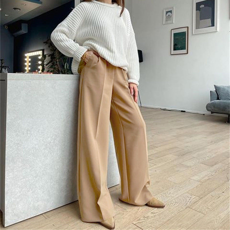 Women's Elegant Wide-Leg Trousers with High Waist Ivyshape