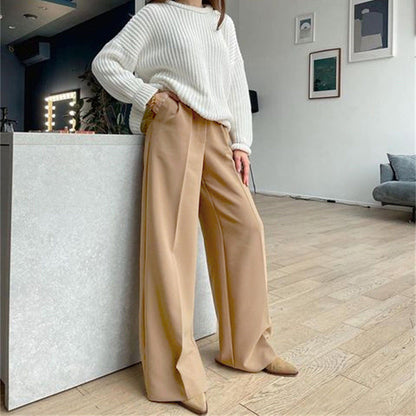 Women's Elegant Wide-Leg Trousers with High Waist Ivyshape