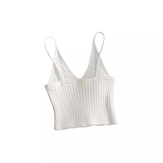 Ladies elegant, ribbed Crop Top Ivyshape
