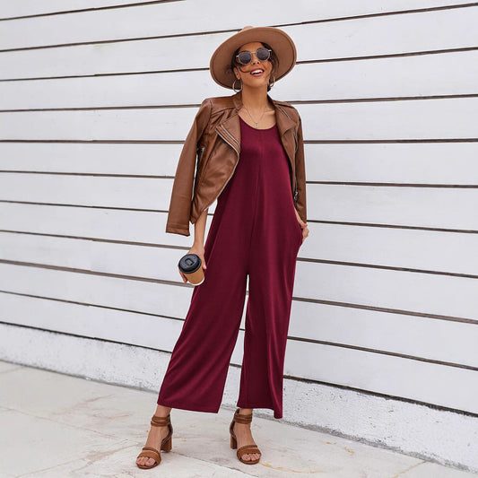 Women Leisure Wide-Leg Jumpsuit Ivyshape