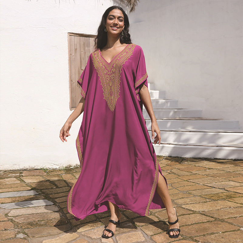 Women's elegant kaftan with artistic embroideries Ivyshape