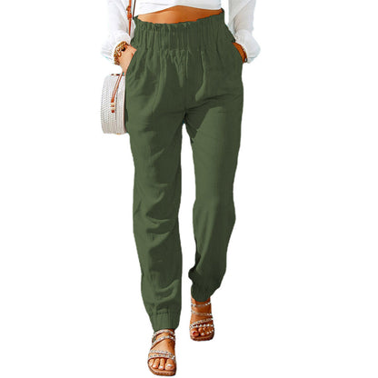 Women's Tailored Elastic Waist Pants Ivyshape