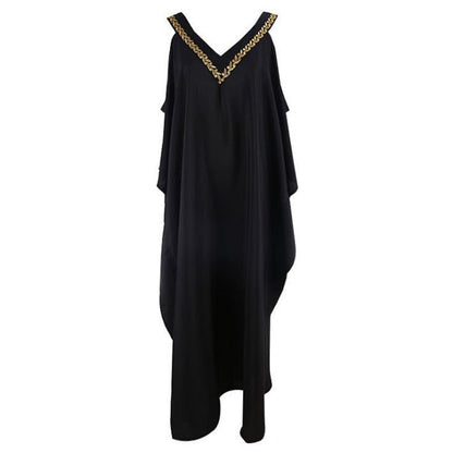 Women's Kaftan with deep V-neckline and elegant jewelry details Ivyshape