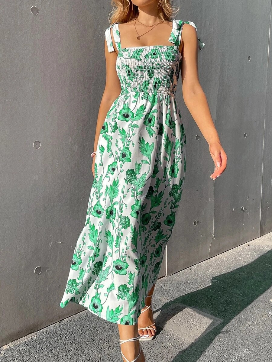 Women's summer dress with floral patterns Ivyshape