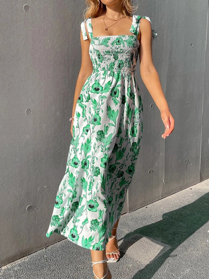 Women's summer dress with floral patterns Ivyshape