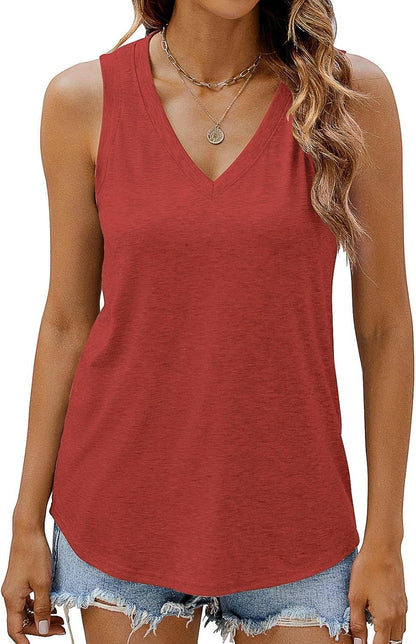 Women V-neck Sleeveless Top Ivyshape