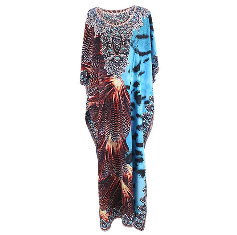 Women's Kaftan Dress with Traditional Pattern and Airy Fit Ivyshape