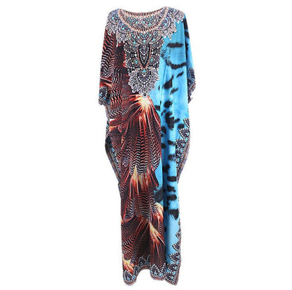 Women's Kaftan Dress with Traditional Pattern and Airy Fit Ivyshape