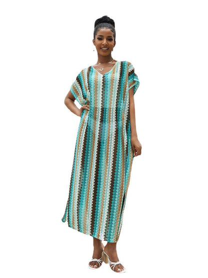 Women's beach dress with side slits and elegant V-shape Ivyshape