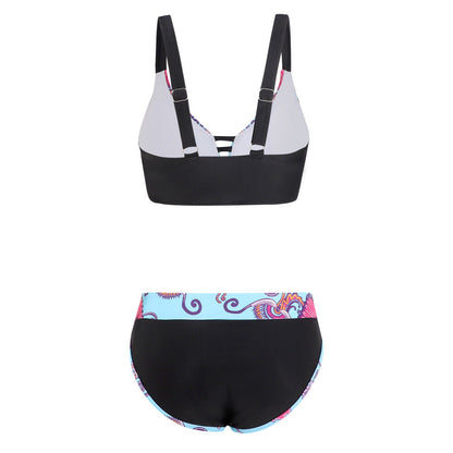 Ladies sporty and fashionable bikini set with striking pattern Ivyshape