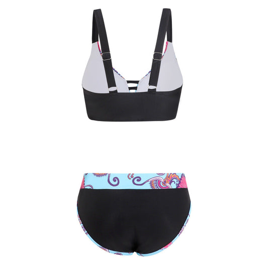 Ladies sporty and fashionable bikini set with striking pattern Ivyshape
