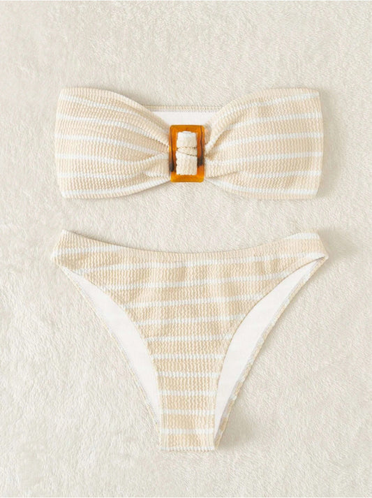 Women's bandeau bikini with trendy strap detail Ivyshape