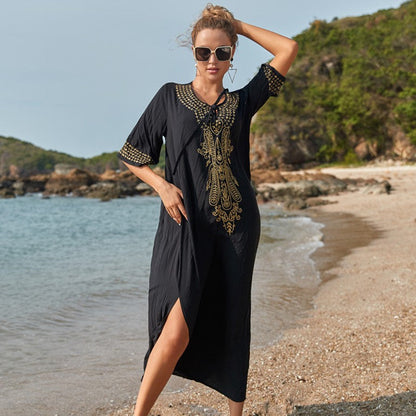 Women's Kaftan with artistic, intricate embroidery design and airy sleeves Ivyshape