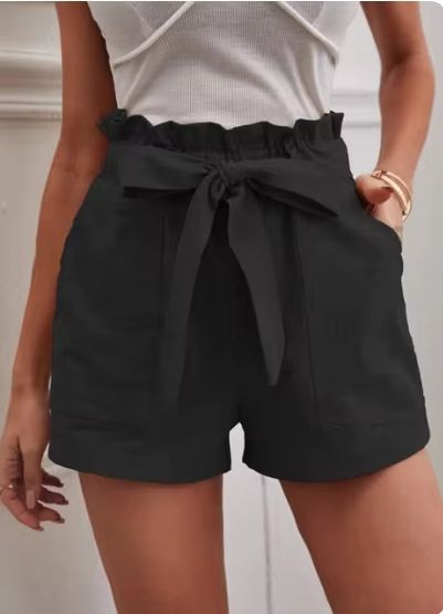 Women High Waist Paperbag Shorts Ivyshape