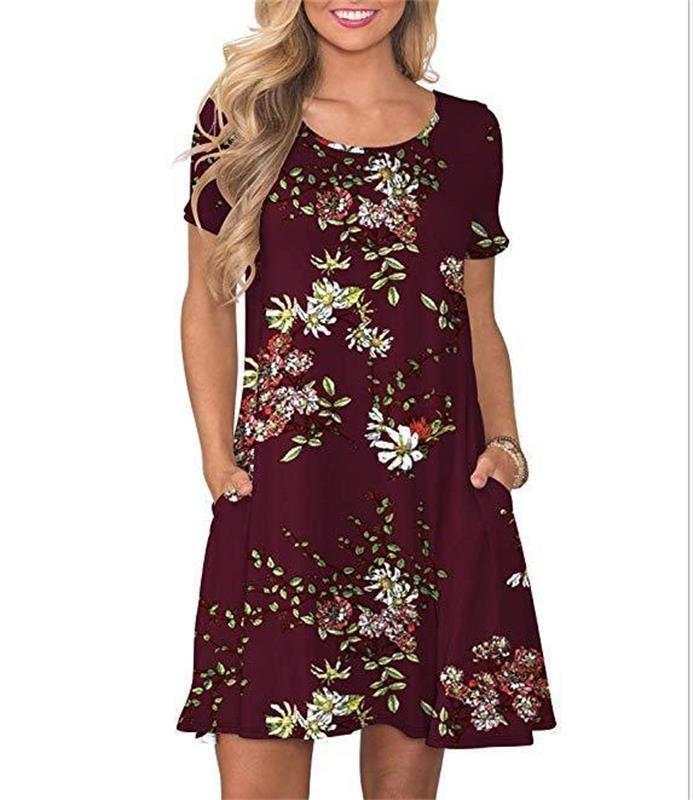 Ladies summer dress with floral pattern Ivyshape